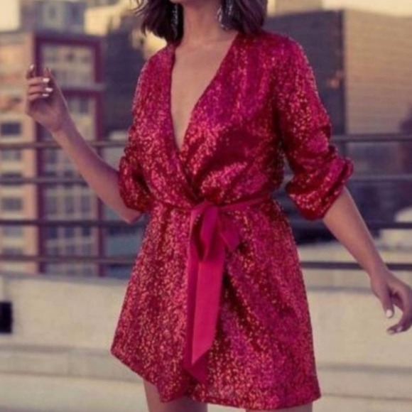 Express Pink Sequin Mini Dress - Picture 14 of 14